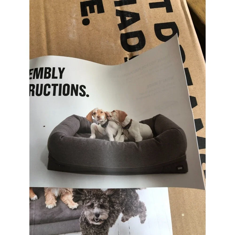 Bark Cooling Gel Memory Foam Bolster Dog Bed Sand or Black New in Box 24x16x8